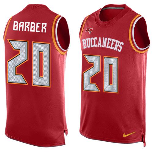 Nike Buccaneers #20 Ronde Barber Red Team Color Men's Stitched NFL Limited Tank Top Jersey - Click Image to Close